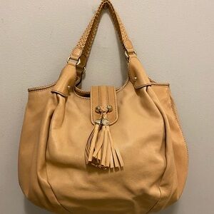 Gucci Shoulder Tote Bag Marrakech Tassel Logo 257029 Camel Color excellent shape